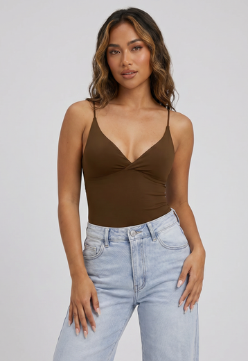 Bruine Tanktop met Pads