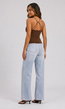 Bruine Sport Tanktop met Dunne Bandjes en Pads