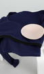 Donkerblauwe Crop Top met Lange Mouwen en Push Up Pads