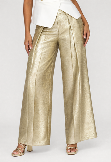 Gouden Wide Leg Pantalon