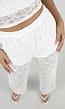 Witte Kanten Co-ord Set met Crop Top en Wide Leg Broek