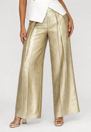Gouden Wide Leg Pantalon