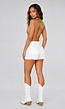 Groene Fringe Halter Top met Open Rug