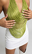 Groene Fringe Halter Top met Ondertop