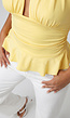 Lichtgele Halter Top met Diepe V-Hals en Volant Zoom