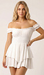 Witte Layered Polkadot Off Shoulder Playsuit