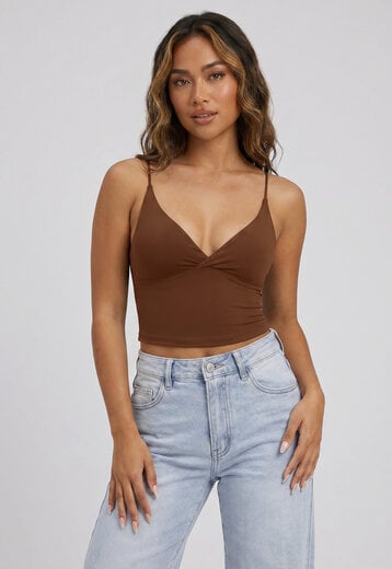 Bruine Tanktop met Pads