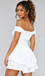 Witte Layered Polkadot Off Shoulder Playsuit