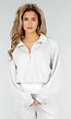 Grijze Sweater met Halve Rits en Elastische Boorden