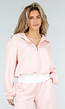 Lichtroze Halve Zip Trui