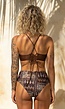 Bruine Twist Halter Bikini Top met Uitneembare Pads