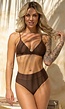 Bruine Bikinitop met Uitneembare Pads in Triangel
