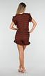 Bruine Stretch Two Piece met Ruches en Shorts