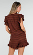 Bruine Stretch Two Piece met Ruches en Shorts