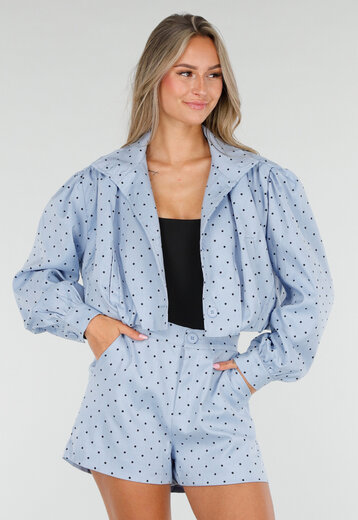 Lichtblauwe Polkadot Two Piece Set