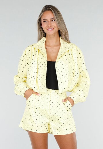 Pastelgele Polkadot Two Piece Set