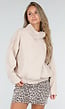 Beige Bikerjack met Opstaande Kraag