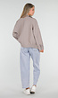 Taupe Bikerjack met Opstaande Kraag en Ritssluiting