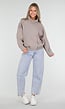 Taupe Bikerjack met Opstaande Kraag en Ritssluiting