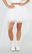 Witte Mesh High Low Rok met Tule Lagen