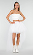 Witte Mesh High Low Rok met Tule Lagen