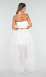 Witte Mesh High Low Rok met Tule Lagen