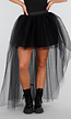 Zwarte Mesh High Low Rok met Tule Lagen