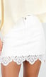 Witte  Denim Rok met Kanten Rand