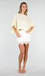 Witte  Denim Rok met Kanten Rand