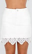 Witte  Denim Rok met Kanten Rand