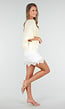 Witte  Denim Rok met Kanten Rand