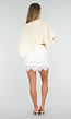 Witte  Denim Rok met Kanten Rand