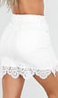 Witte  Denim Rok met Kanten Rand