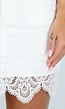 Witte  Denim Rok met Kanten Rand