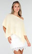 Butter Yellow Gebreide Poncho Trui