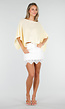 Butter Yellow Gebreide Poncho Trui met Wijde Pasvorm
