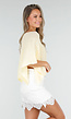Butter Yellow Gebreide Poncho Trui met Wijde Pasvorm