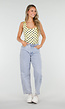 Butter Yellow Stretch Body met Zwarte Polkadots en Vierkante Hals