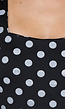 Zwarte Stretch Body met Grijze Polkadots en Vierkante Hals