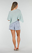 Lichtblauwe Denim Shorts met Zilverkleurige Studs