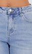 Lichtblauwe Denim Bermuda Short met Ruwe Zoom