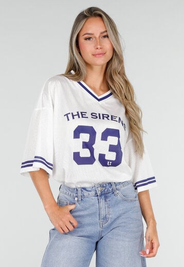 Witte Mesh Stretch Jersey T-Shirt
