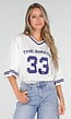 Witte Mesh Stretch Jersey T-Shirt
