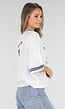 Witte Mesh Oversized Jersey T-Shirt met V-Hals