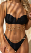 Zwarte Triangel Bikini met Gouden Details