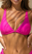 Felroze Triangel Bikinitop met Verstelbare Bandjes