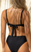 Zwarte Beugel Bikinitop met Vierkant Detail en Pads