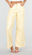 Butter Yellow Wide Leg Jeans met Polkadotprint