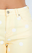 Butter Yellow Wide Leg Jeans met Polkadotprint