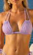 Strappy Lila Triangel Bikinitop met Vulling